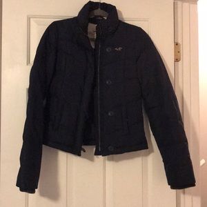 Navy Hollister puffer jacket. Size Medium.